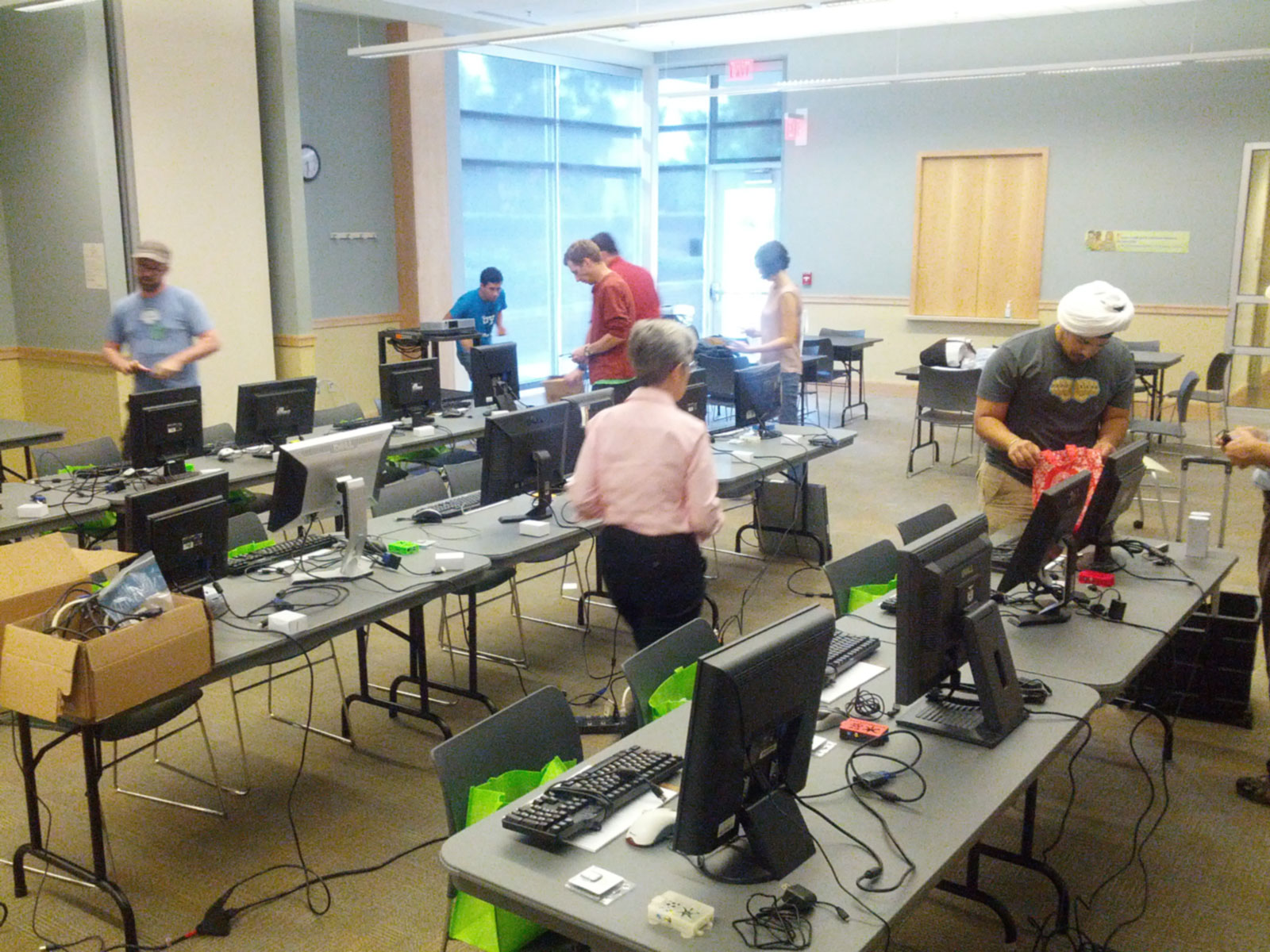 Volunteers setting up 2013 Teen Tech Camp